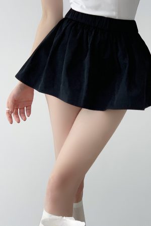Black Floral A-Line Half Skirt - 2025 Summer Puff Skirt, Anti-Exposure Design, Trendy Korean Style