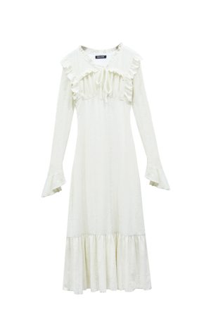 Black Lace-Trimmed Long Sleeve Dress for Women, Waist-Cinching Tie-Up Knitted Skirt, Elegant Spring 2025 Fashion
