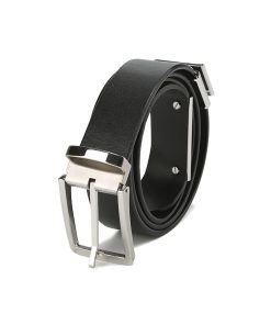 Black Logo Leather Belt with Roaring Beast Design - Trendy Fashion Accessory for Stylish Outfits