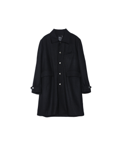 Black Oversized Woolen Triangle Buckle Trench Coat for Women - Stylish Outerwear, Trendy Layering Piece, Fall Fashion Essential