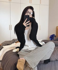 Black Sheer Long Sleeve Cardigan for Women, Lightweight Summer Outerwear, Loose Fit Breathable Air Conditioning Jacket