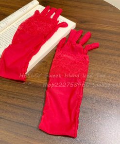 Black Silk Gloves and Ultra-Thin Lace Sleeve Set, Sensual Shiny Finger-Segmented Stockings for Brides, Elegant Wedding Accessories
