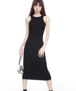 Black Sleeveless Bodycon Dress for Women, Backless Sexy Little Black Dress for Night Out, Party, or Cocktail Events