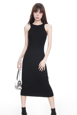 Black Sleeveless Bodycon Dress for Women, Backless Sexy Little Black Dress for Night Out, Party, or Cocktail Events