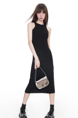 Black Sleeveless Bodycon Dress for Women, Backless Sexy Little Black Dress for Night Out, Party, or Cocktail Events