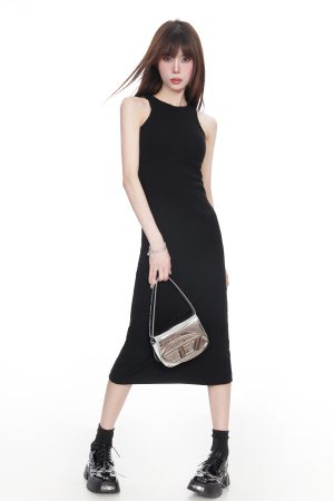 Black Sleeveless Bodycon Dress for Women, Backless Sexy Little Black Dress for Night Out, Party, or Cocktail Events