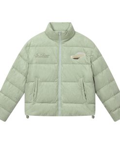 Black Suede Padded Thermal Jacket with Gold Lining | Longjing Style, Cozy Outerwear for Fall and Winter Fashion