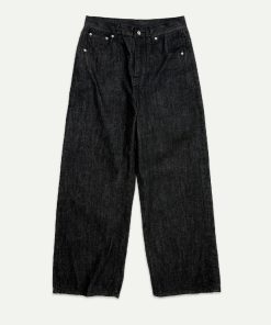 Black Wide-Leg Vintage Straight-Leg Pants with Curved Blade Design - Trendy Night Mist Style for Effortless Fashion