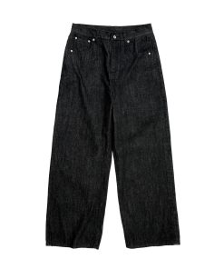 Black Wide-Leg Vintage Straight-Leg Pants with Curved Blade Design - Trendy Night Mist Style for Effortless Fashion