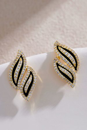 Black Zirconia Unique Design Earrings - High-End Light Luxury, Versatile Fashion Statement for Elegant Looks