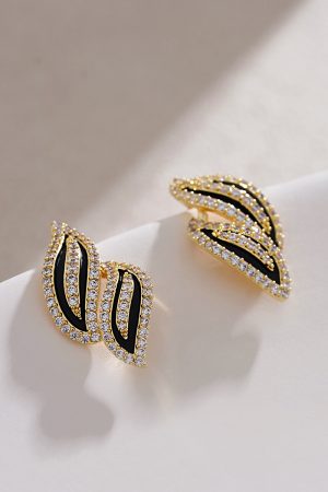 Black Zirconia Unique Design Earrings - High-End Light Luxury, Versatile Fashion Statement for Elegant Looks