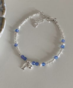 Blue Crystal Summer Dopamine Bracelet for Women - Light Luxury Design, Sweet and Cute Versatile Accessory, Perfect for Everyday Style