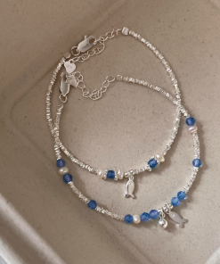 Blue Crystal Summer Dopamine Bracelet for Women - Light Luxury Design, Sweet and Cute Versatile Accessory, Perfect for Everyday Style