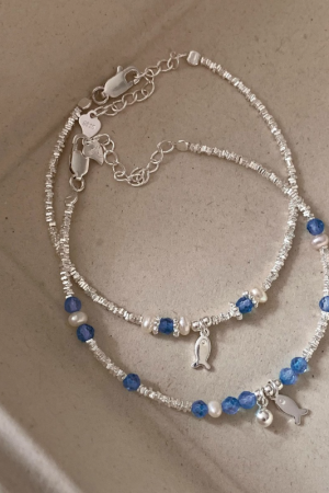 Blue Crystal Summer Dopamine Bracelet for Women - Light Luxury Design, Sweet and Cute Versatile Accessory, Perfect for Everyday Style
