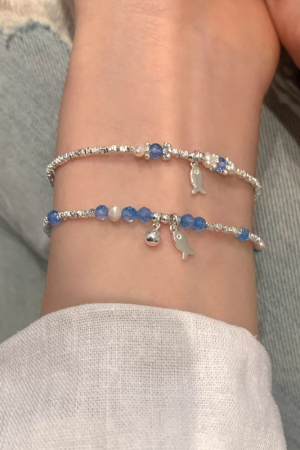 Blue Crystal Summer Dopamine Bracelet for Women - Light Luxury Design, Sweet and Cute Versatile Accessory, Perfect for Everyday Style