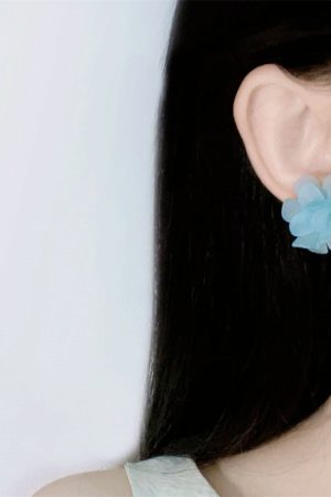 Blue Fairy Flower Earrings - Unique Light Luxury Ear Studs - 2025 Summer Fashion Accessories - Niche Temperament Style