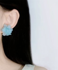 Blue Fairy Flower Earrings - Unique Light Luxury Ear Studs - 2025 Summer Fashion Accessories - Niche Temperament Style