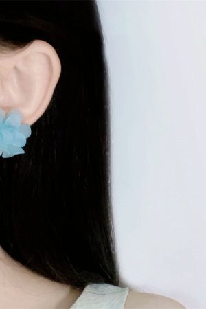Blue Fairy Flower Earrings - Unique Light Luxury Ear Studs - 2025 Summer Fashion Accessories - Niche Temperament Style