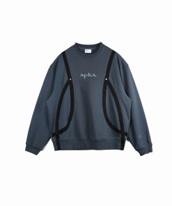 Blue-Gray Purple Striped Structure Hoodie - Trendy 90s Inspired Fashion with Stylish Detail