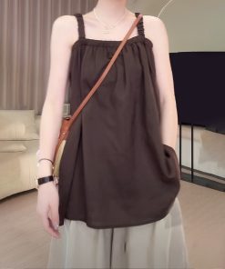 Blue Plaid Camisole and White Casual Pants Two-Piece Set - Stylish Summer Outfit for Women, Perfect for Y2K and Everyday Wear