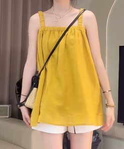 Blue Plaid Camisole and White Casual Pants Two-Piece Set - Stylish Summer Outfit for Women, Perfect for Y2K and Everyday Wear