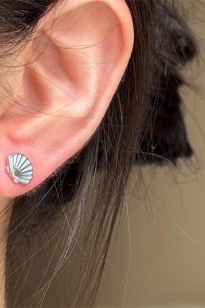 Blue Starfish Earrings for Women - Cute Asymmetrical Shell Design, Simple & Exquisite Small Earrings, Versatile Ocean-Inspired Jewelry