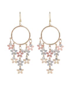 Bohemian Floral Tassel Earrings for Women - Exaggerated Forest-Style Ethnic Accessories, Unique Mosquito Coil Plate Ear Clips