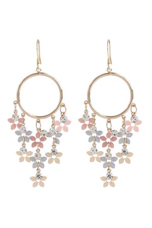 Bohemian Floral Tassel Earrings for Women - Exaggerated Forest-Style Ethnic Accessories, Unique Mosquito Coil Plate Ear Clips