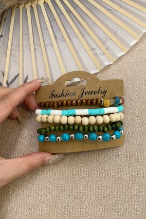 Bohemian Multi-Layer Beaded Bracelet for Women - Ethnic Style Stacking Bangle, Retro Chinese-Inspired Hand Accessory