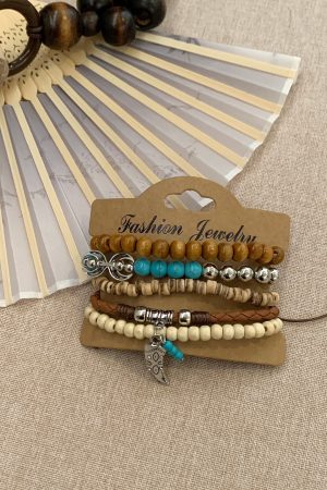 Bohemian Multi-Layer Beaded Bracelet for Women - Ethnic Style Stacking Bangle, Retro Chinese-Inspired Hand Accessory