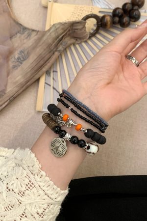 Bohemian Multi-Layer Beaded Bracelet for Women - Ethnic Style Stacking Bangle, Retro Chinese-Inspired Hand Accessory
