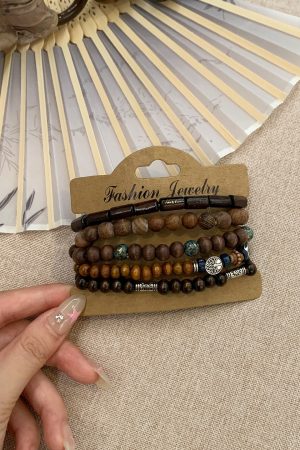 Bohemian Multi-Layer Beaded Bracelet for Women - Ethnic Style Stacking Bangle, Retro Chinese-Inspired Hand Accessory