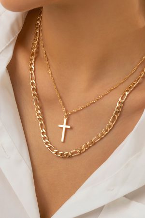 Bohemian Vintage Blue Evil Eye Pendant Necklace - French Minimalist Cross Jewelry for European and American Style