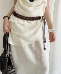 Bohemian Woven Beaded Belt for Women - Ethnic Style Decorative Waist Rope for Dresses, Summer Accessory