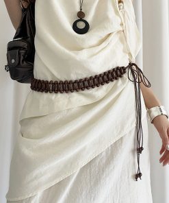 Bohemian Woven Beaded Belt for Women - Ethnic Style Decorative Waist Rope for Dresses, Summer Accessory