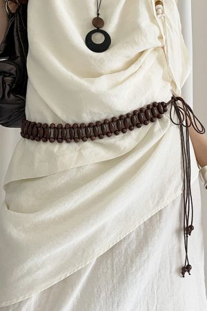 Bohemian Woven Beaded Belt for Women - Ethnic Style Decorative Waist Rope for Dresses, Summer Accessory