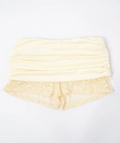 Bra Aesthetic Outfits, University Outfit Ideas Casual Simple - Lace Top & Bodysuit Two Piece Set