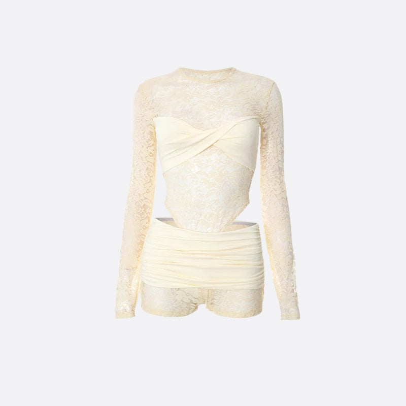 Bra Aesthetic Outfits, University Outfit Ideas Casual Simple - Lace Top & Bodysuit Two Piece Set Bra Aesthetic Outfits, University Outfit Ideas Casual Simple - Lace Top & Bodysuit Two Piece Set