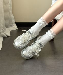 Breathable Bow Ballet Style Training Shoes for Women - Thick-Soled Versatile Summer Sneakers 2025