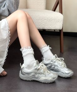 Breathable Bow Ballet Style Training Shoes for Women - Thick-Soled Versatile Summer Sneakers 2025