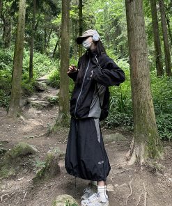 Breathable Casual Half Skirt for Summer - Trendy Japanese Style, Sun Protection, Versatile Drawstring Long Work Skirt