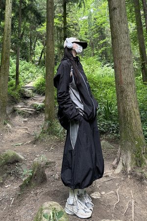 Breathable Casual Half Skirt for Summer - Trendy Japanese Style, Sun Protection, Versatile Drawstring Long Work Skirt