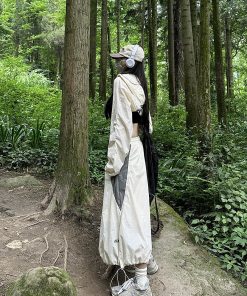 Breathable Casual Half Skirt for Summer - Trendy Japanese Style, Sun Protection, Versatile Drawstring Long Work Skirt