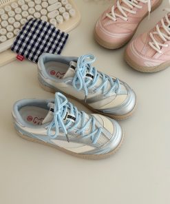 Breathable Mesh Training Shoes for Women - 2025 Summer Thick-Soled Versatile White Sneakers for Fitness and Everyday Wear