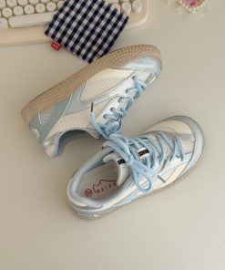 Breathable Mesh Training Shoes for Women - 2025 Summer Thick-Soled Versatile White Sneakers for Fitness and Everyday Wear