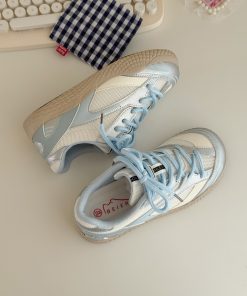 Breathable Mesh Training Shoes for Women - 2025 Summer Thick-Soled Versatile White Sneakers for Fitness and Everyday Wear