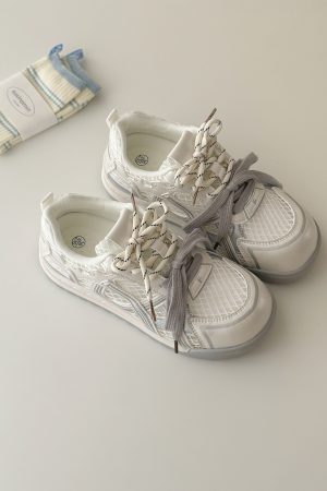 Breathable Mesh White Sports Shoes for Women - Summer 2025 Casual Training Sneakers, Versatile Thin Style