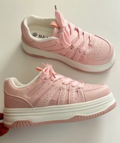 Breathable Platform Sneakers for Women - Thick-Soled Height-Increasing Casual White Shoes - 2025 Spring Fashion Essential