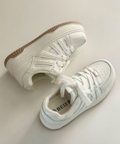 Breathable Platform Sneakers for Women - Thick-Soled Height-Increasing Casual White Shoes - 2025 Spring Fashion Essential