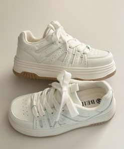 Breathable Platform Sneakers for Women - Thick-Soled Height-Increasing Casual White Shoes - 2025 Spring Fashion Essential